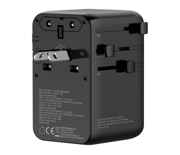 SILVER MONKEY Adapter podróżny Smart Travel 70W PD SMA343 - 1417255 - zdjęcie 6